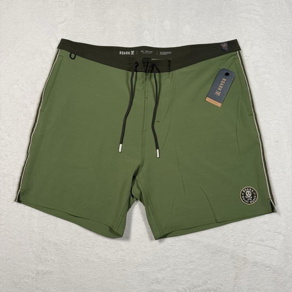 Roark Men's Chiller 17" Mixtape Boardshorts Trunks Jungle‎ Green 38W NEW
